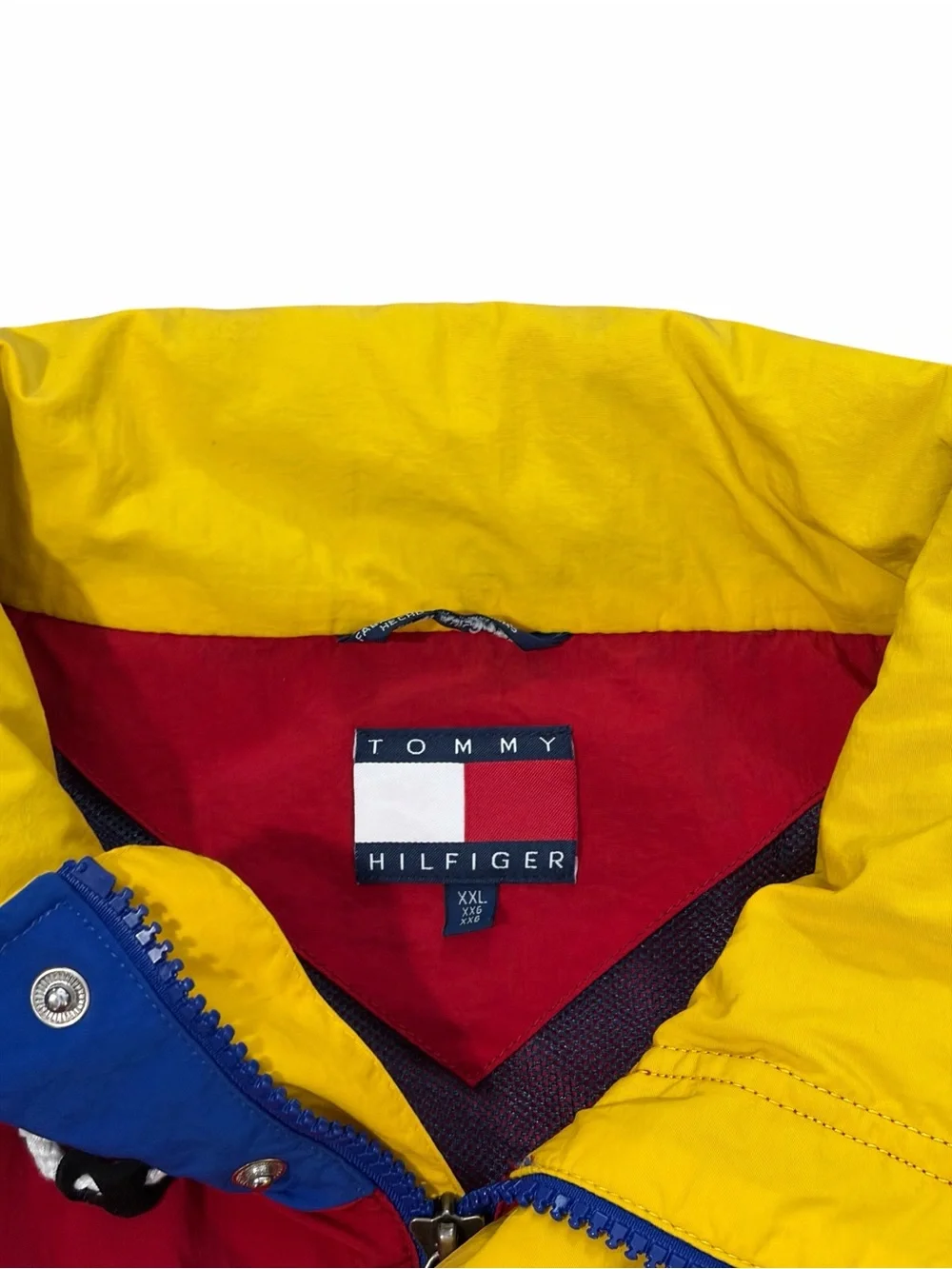 VTG Tommy Hilfiger Nylon Windbreaker Sailing Jacket Mens 2XL Red 90s Spell Out